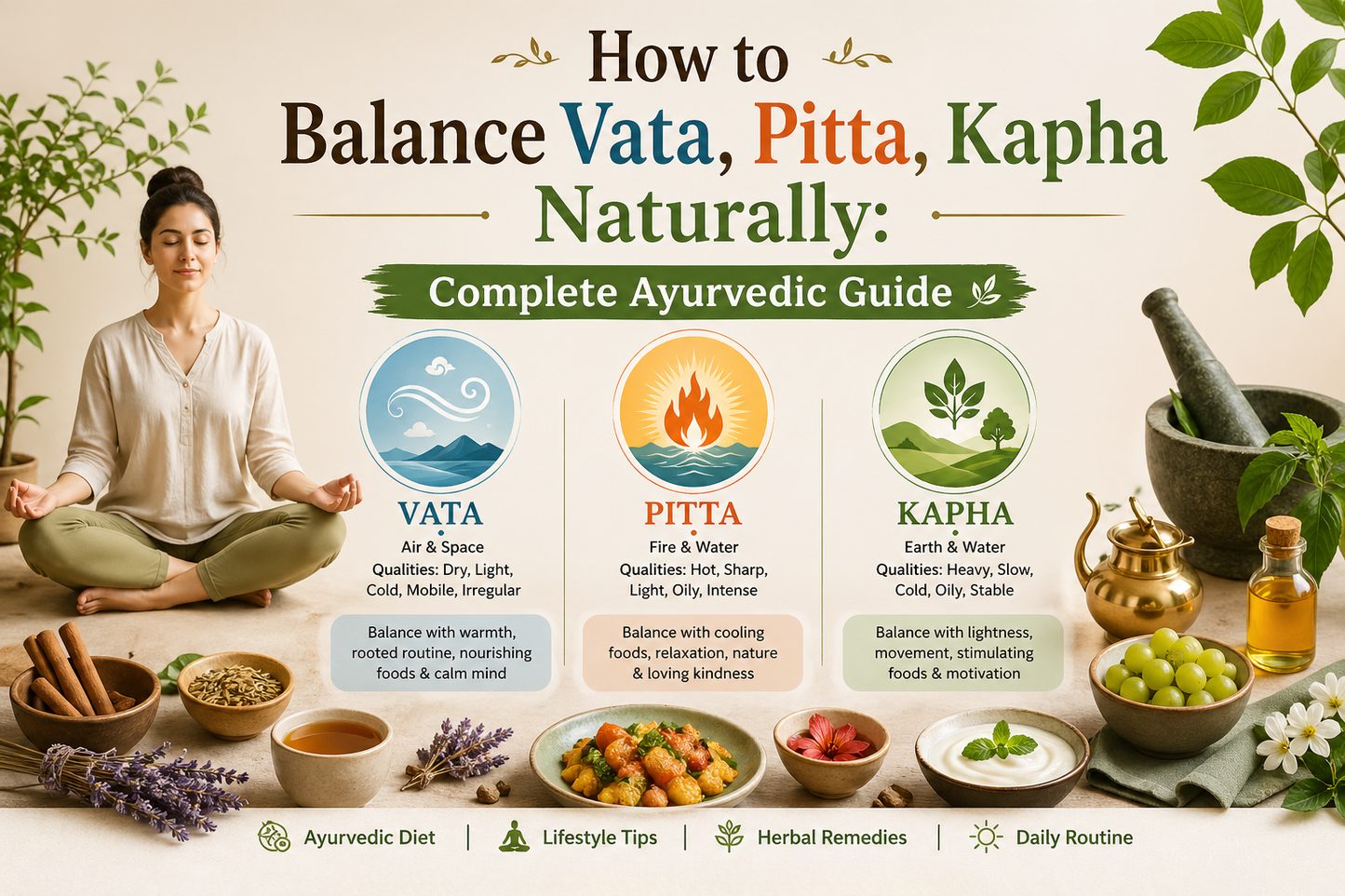  Balance Vata, Pitta, Kapha Naturally